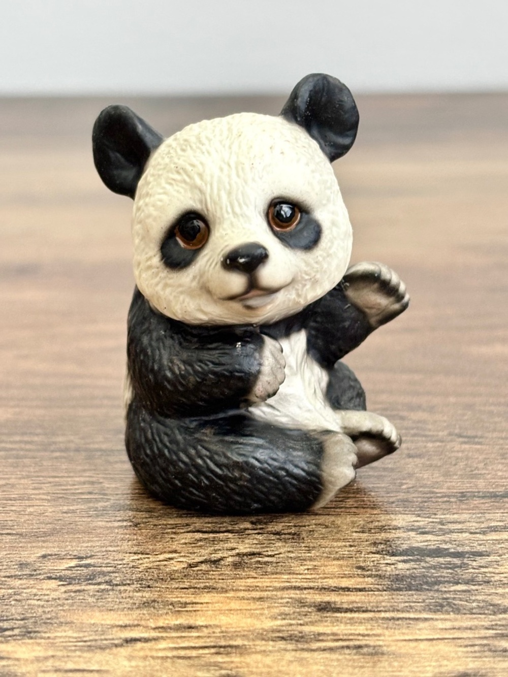 House of Global Art Harvey Knox Panda Bear Figurine Realistic Collectible Topper